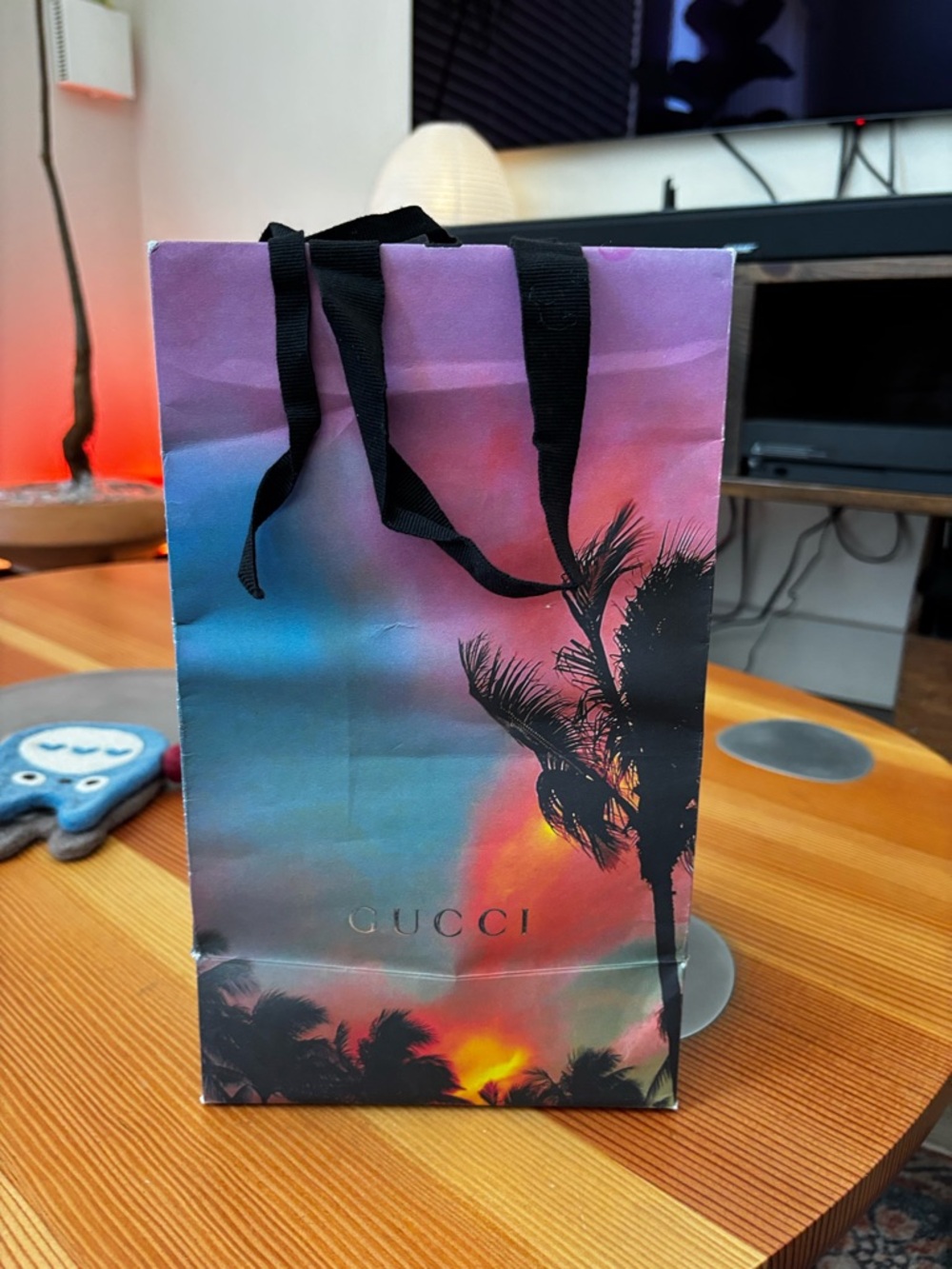 Gucci Gradient Sunset Palm Gift Bag - Pink, Blue, Orange